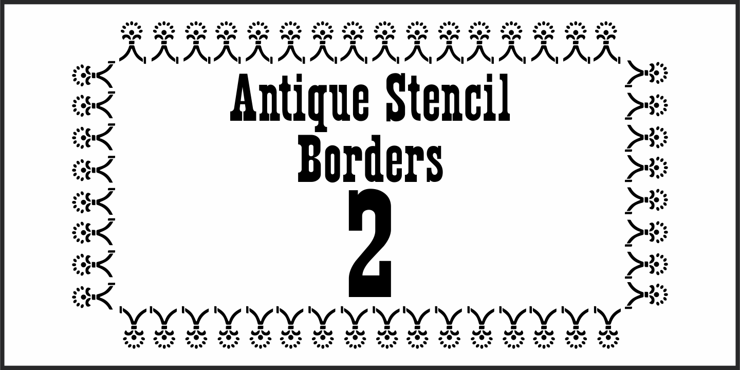 Beispiel einer Antique Stencil Borders Two JNL-Schriftart #4